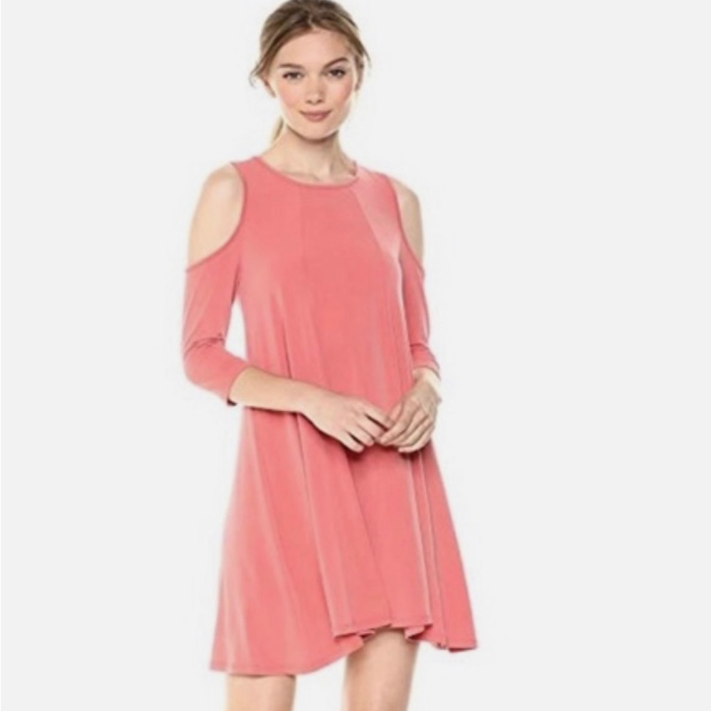 BCBG Pink shift dress with shoulder cut-outs